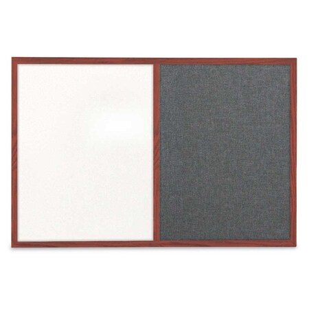 United Visual Products Slim Style Indoor Enclosed Corkboard, 36 UV504SCH-SATIN-MEDGRY
